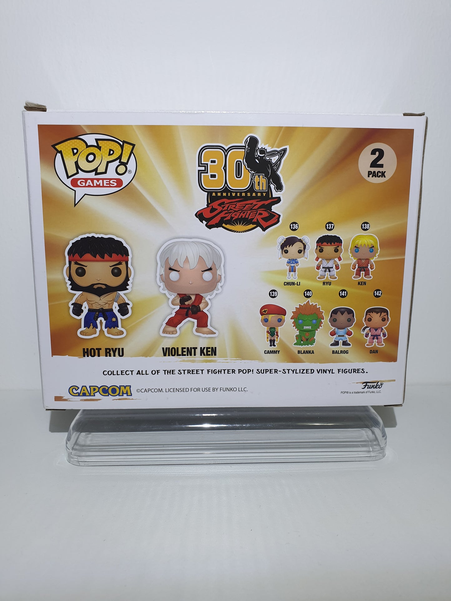 FUNKO POP - 2 PACK - STREET FIGHTER 30TH ANNIVERSARY - HOT RYU & VIOLENT KEN - ONLY @ GAMESTOP - NEUF