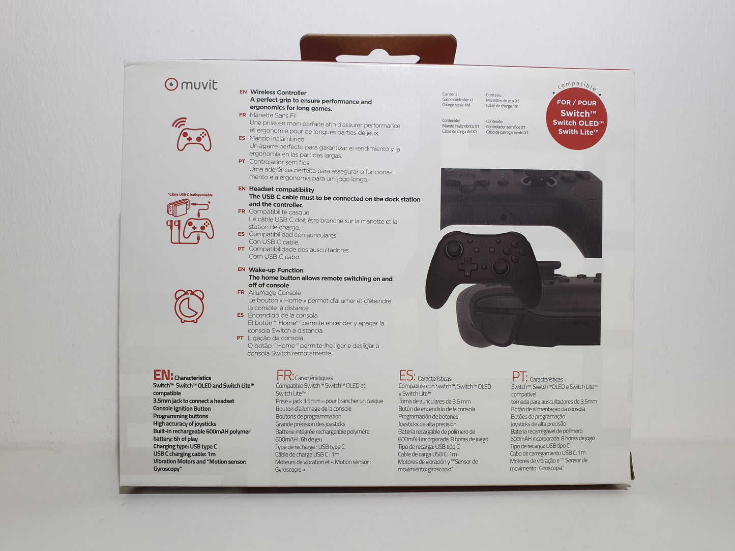 Manette Sans Fil - muvit SC300 - pour Switch Classique, OLED et Lite - Neuf scellé