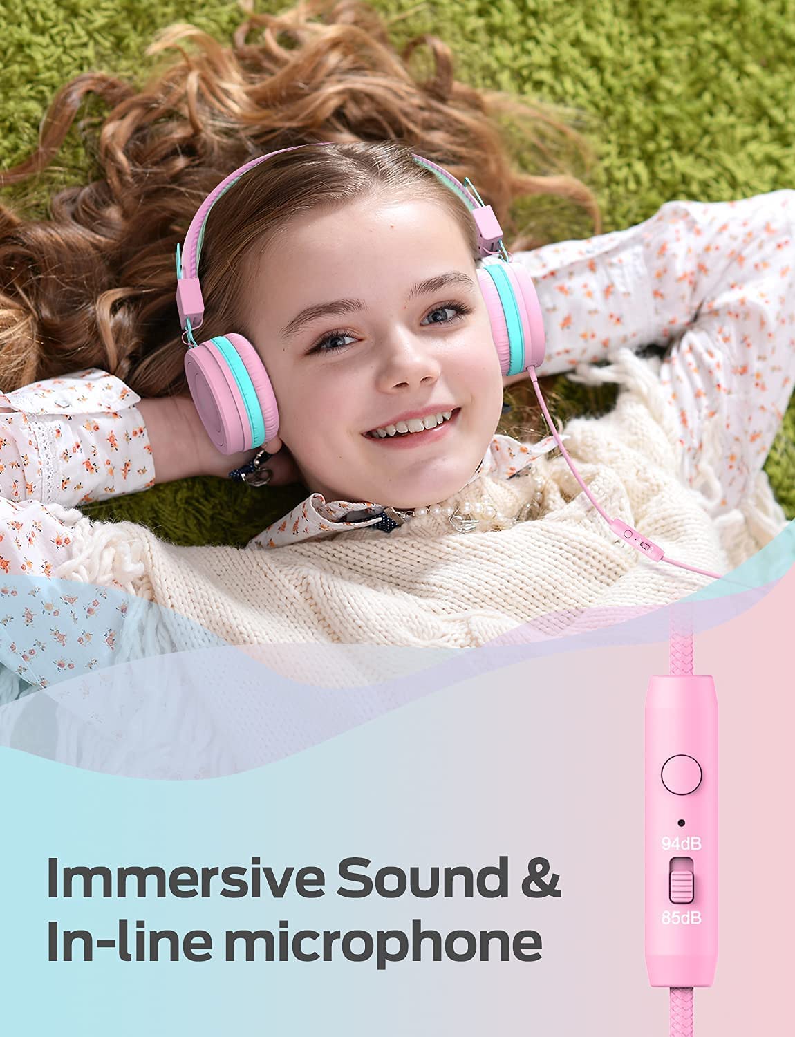 iClever Casque Audio Enfant 2 Pack, Filaire Ecouteurs pour Enfants